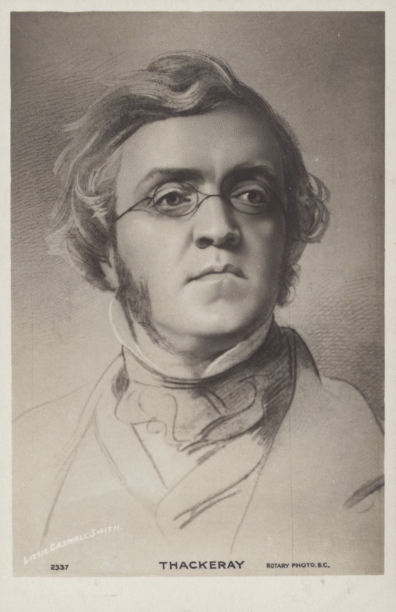 William Makepeace Thackeray (1811-1863), romancier anglais (lithographie) - English School