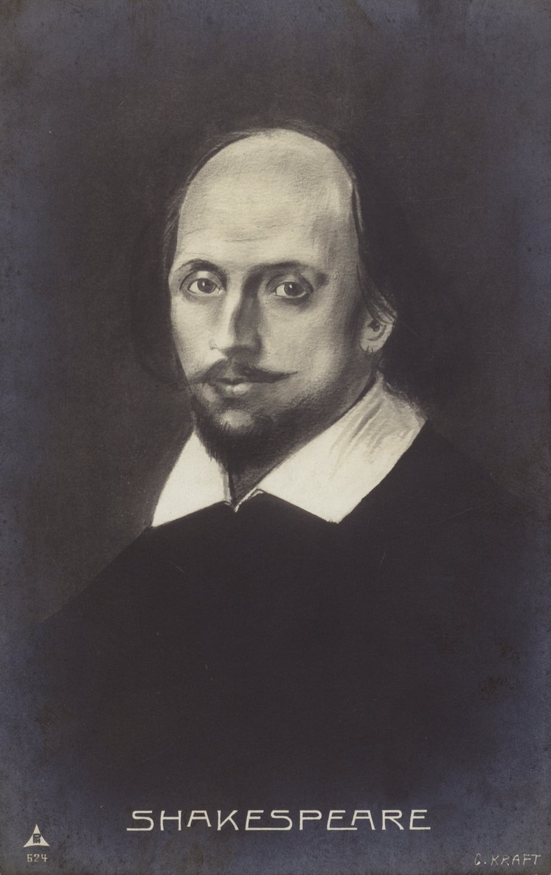 William Shakespeare (c1564-1616), dramaturge et poète anglais (litho) - English School