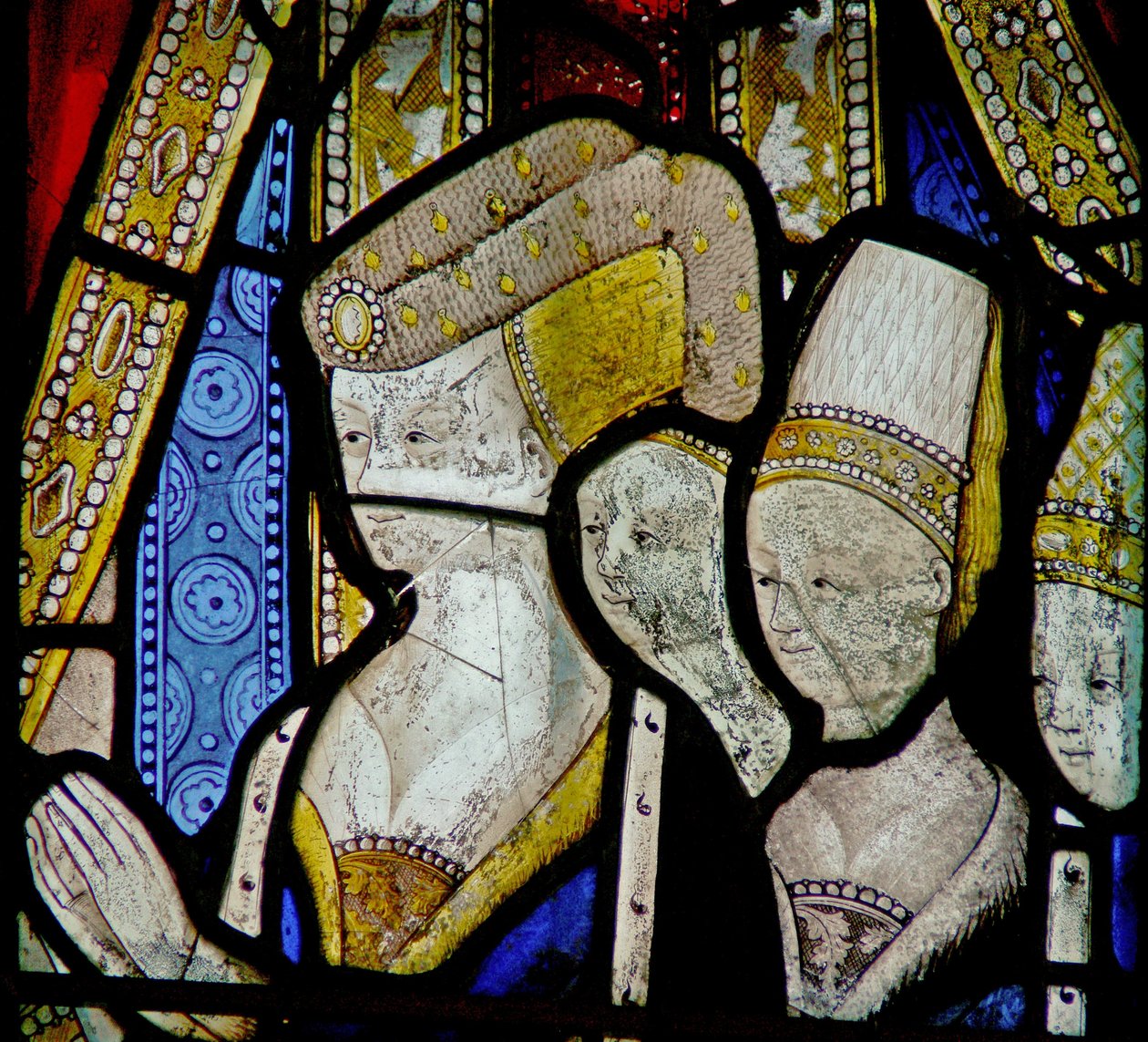 Fenêtre Ew représentant la reine Elizabeth Woodville - les filles de - English School