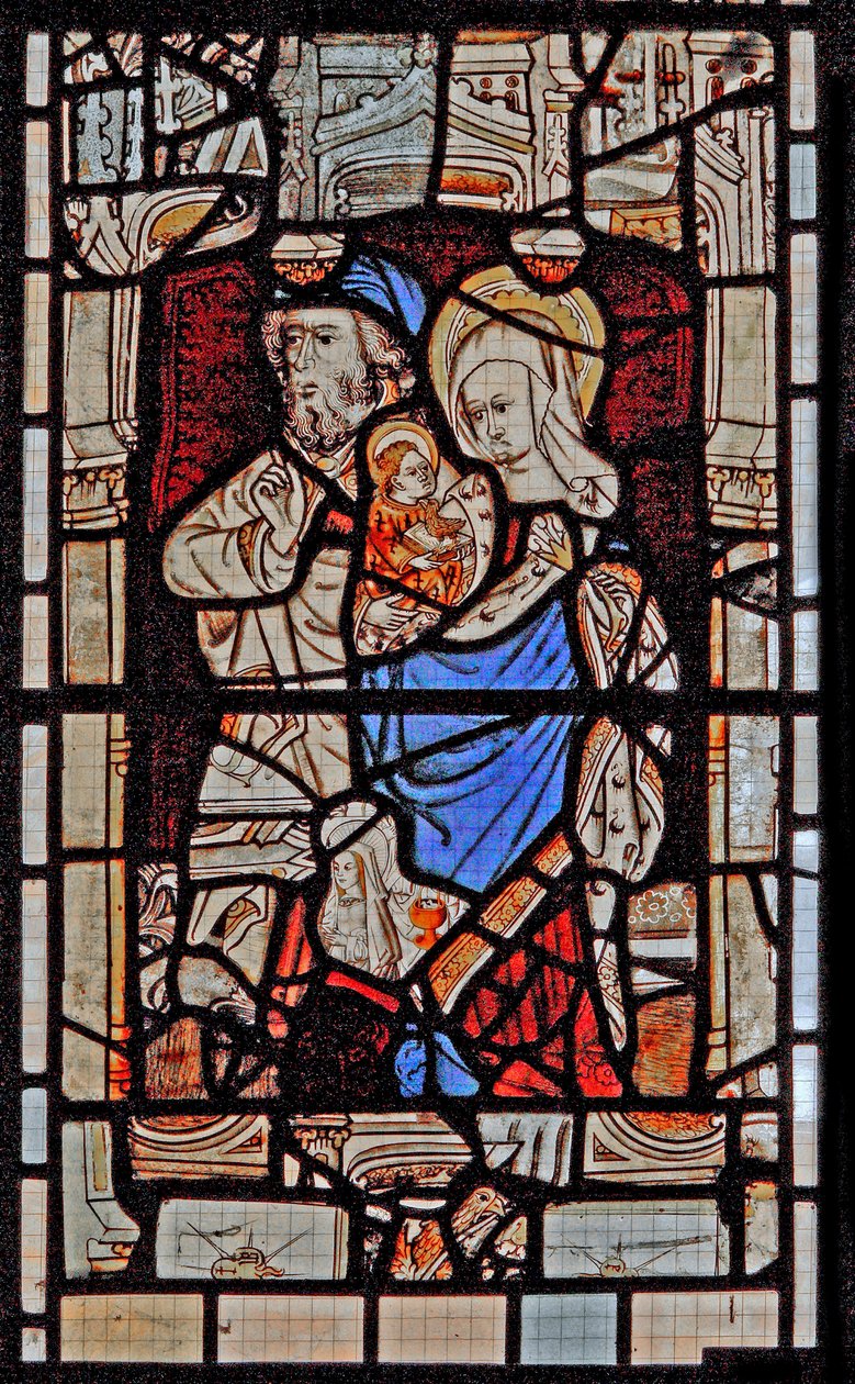 Fenêtre Ew représentant Sainte Marie Salomé, Zébédée avec le jeune Saint Jean - English School