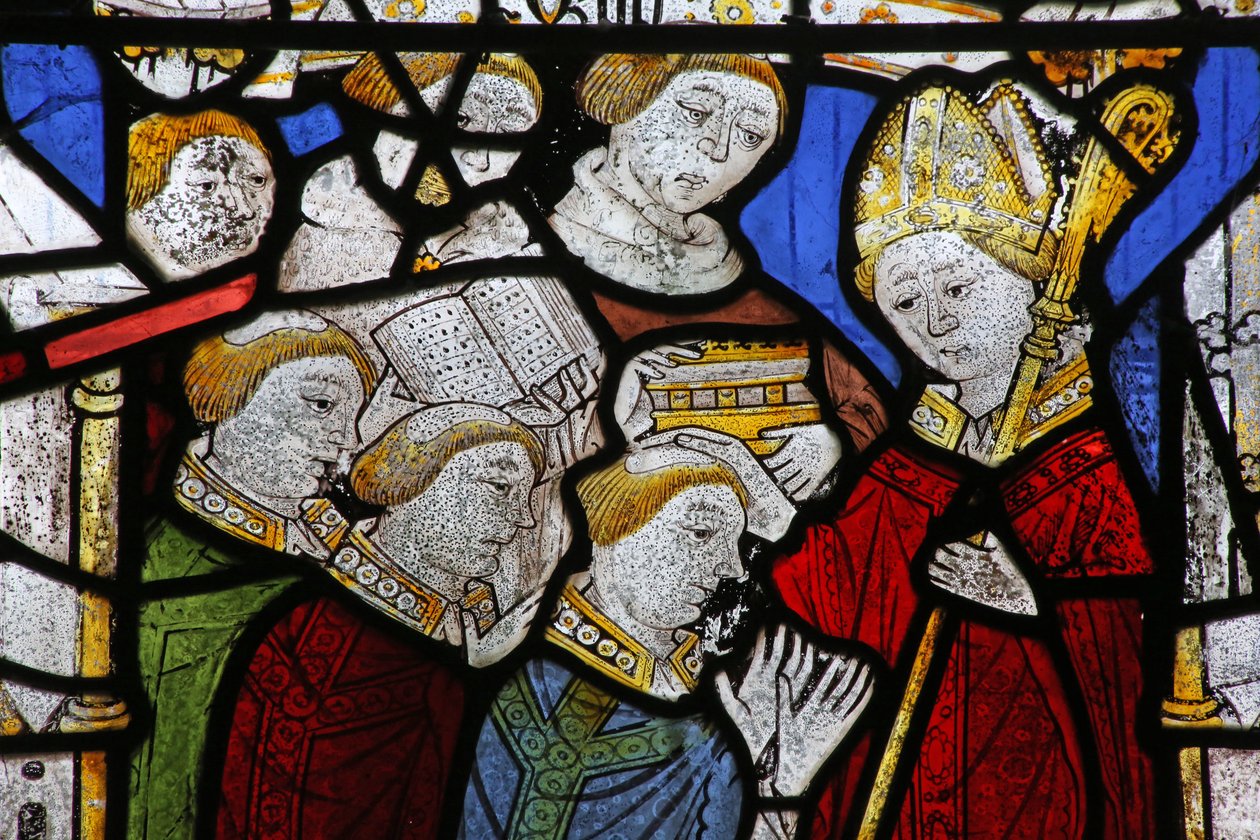 Fenêtre représentant les Sept Sacrements : Ordres sacrés - English School