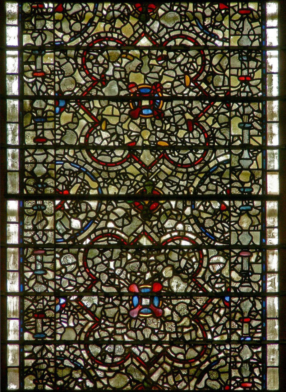 Fenêtre des Cinq-Sœurs représentant des grisaille - English School