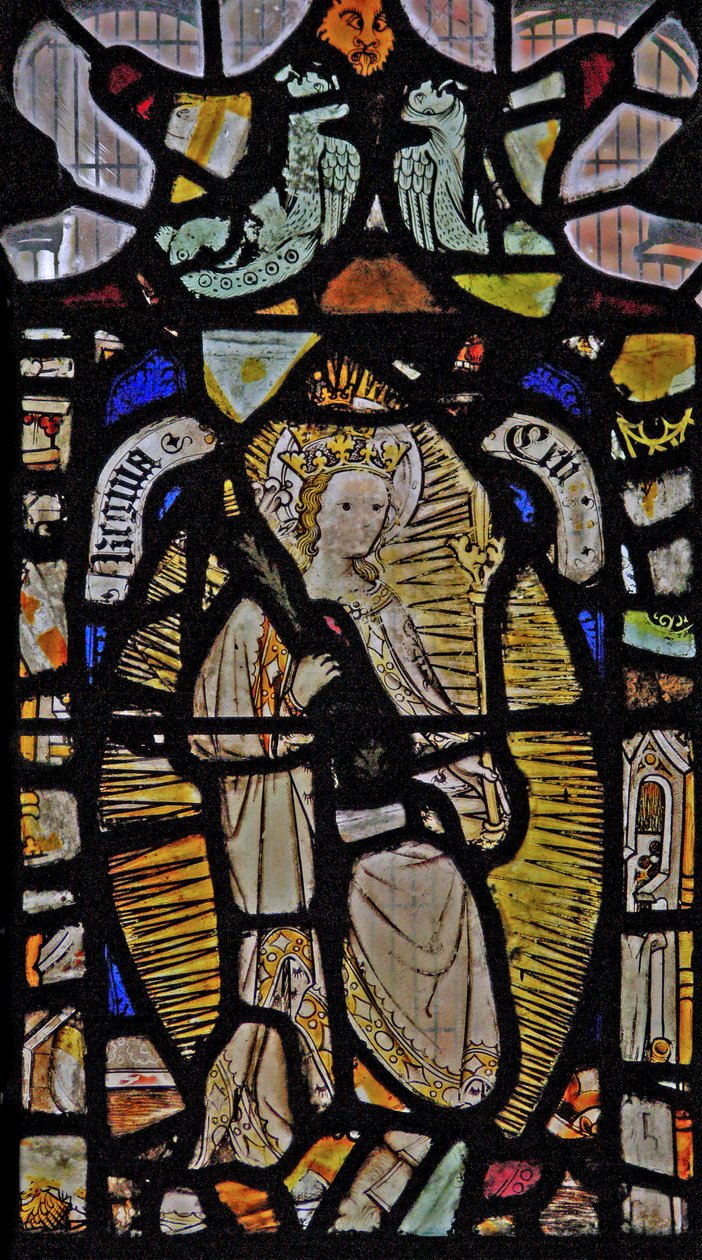 Fenêtre NaE représentant la Vierge Marie en tant que Regina Celi ou Reine du Ciel - English School