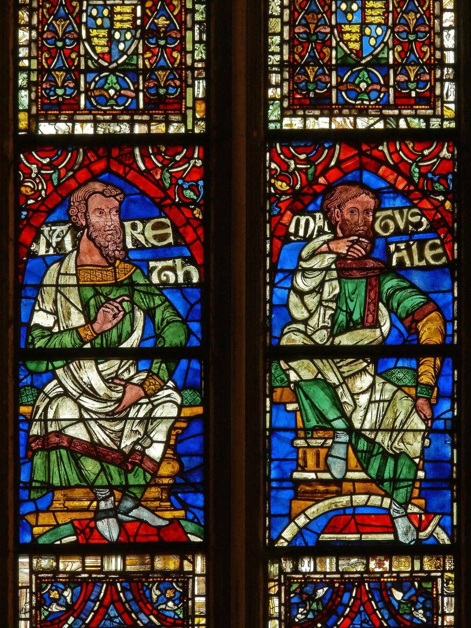 Fenêtre représentant une figure généalogique : Jared et Mathusalem - English School