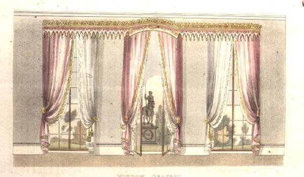 Draperie de fenêtre, planche 114 de Ackermann