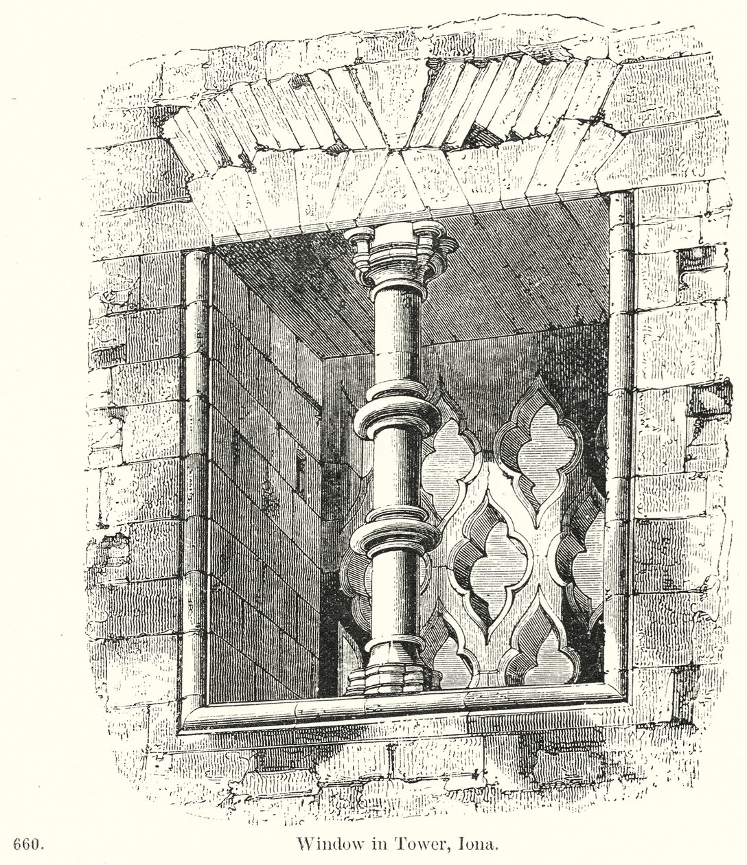 Fenêtre dans la tour, Iona (gravure) - English School