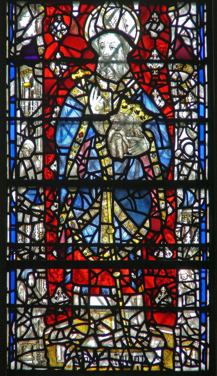 Fenêtre w15 représentant une scène de la vie de Saint Cuthbert - English School