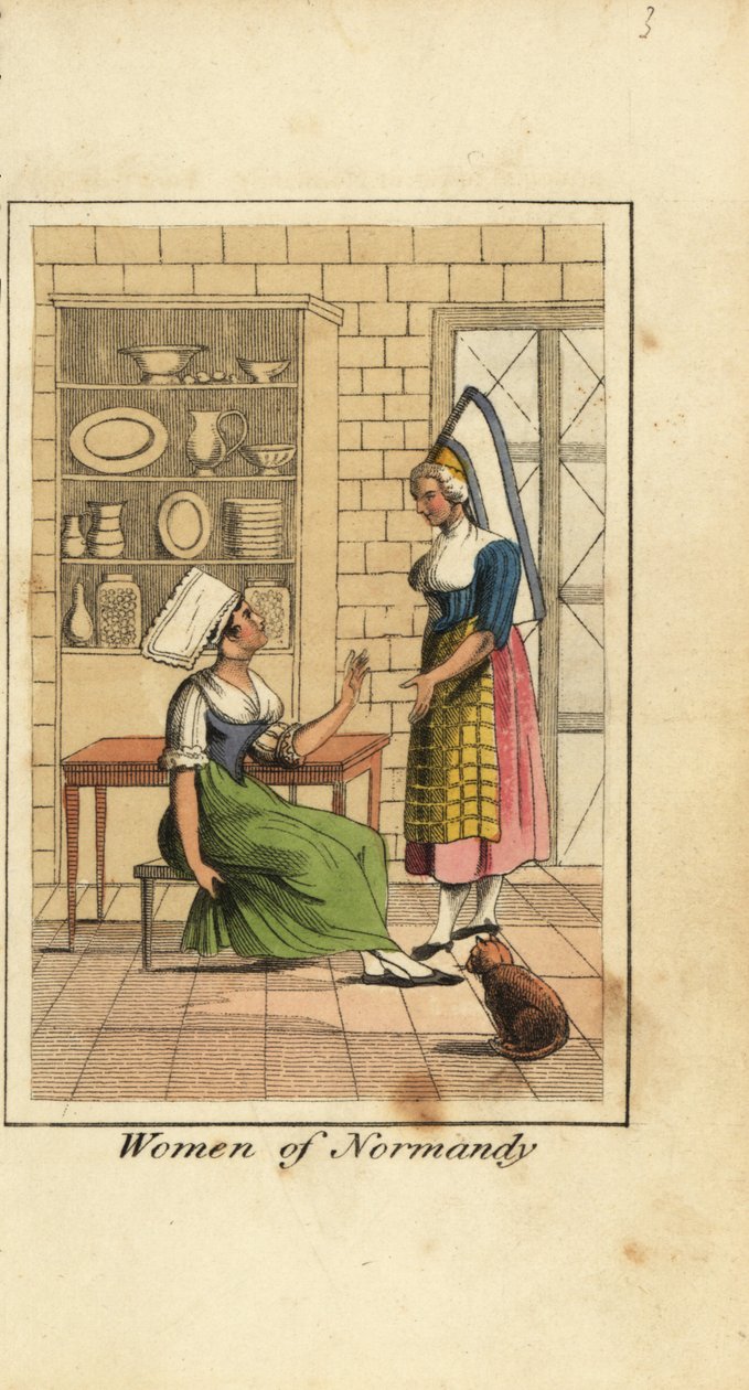 Femmes de Normandie, France, dans une cuisine - English School