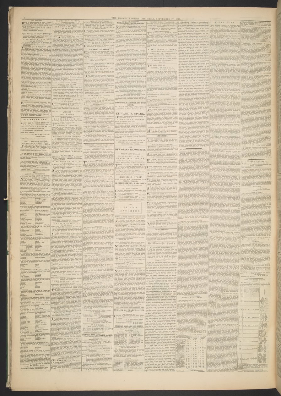 Worcestershire Chronicle, 27 septembre 1871 - English School