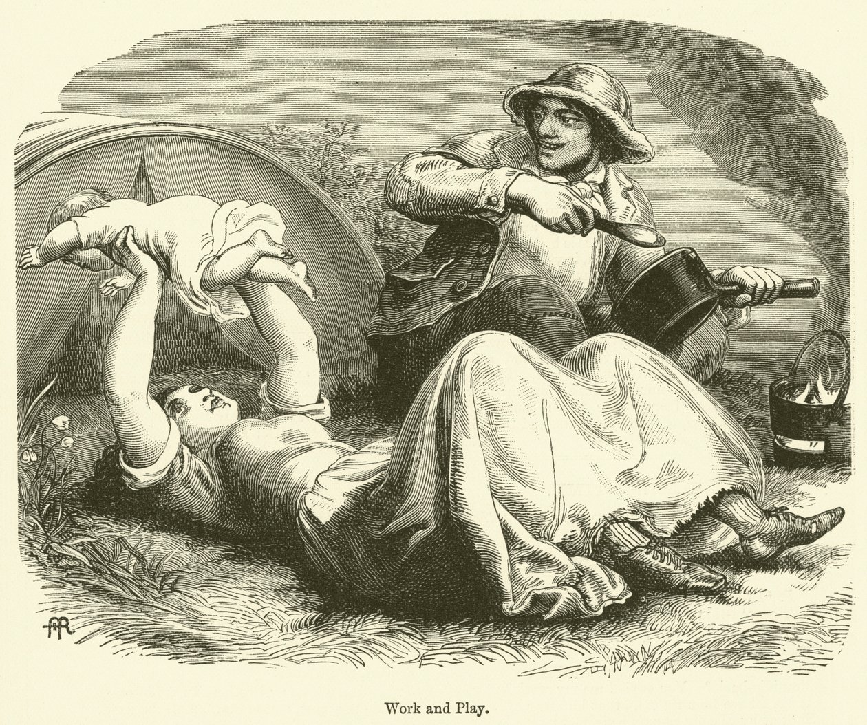 Travailler et jouer (gravure) - English School