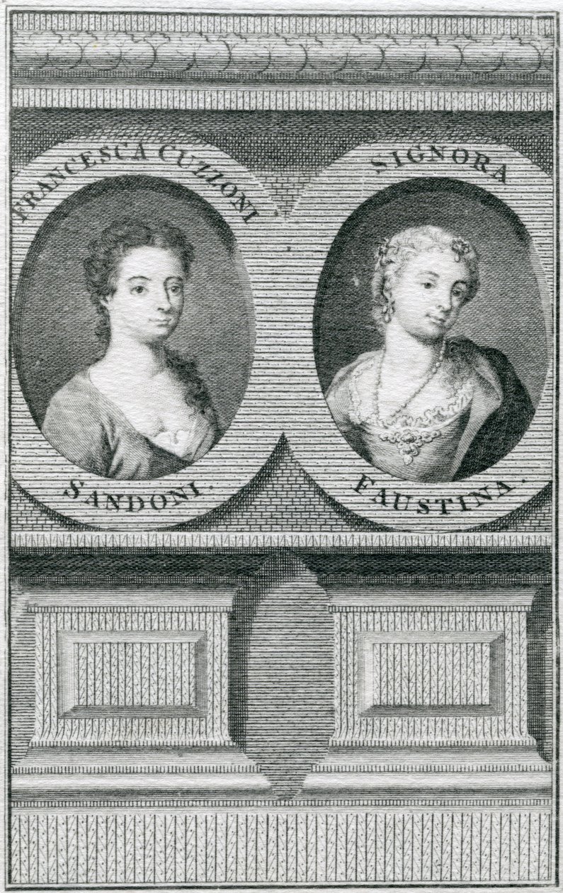 Double portrait de Francesca Cuzzoni (1696-1778) et Faustina Bordoni (1697-1781) - Enoch Seeman