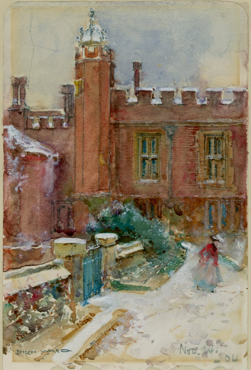 Une figure dans la neige au palais de Hampton Court, 24 novembre 1904 - Enoch Ward