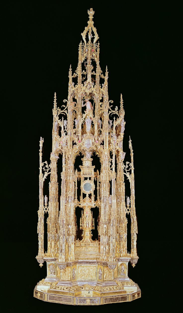 Custodia processionnelle, 1515-24, contenant un ostensoir par Jaume Almirich, Barcelone, 1495-99 - Enrique de Arfe
