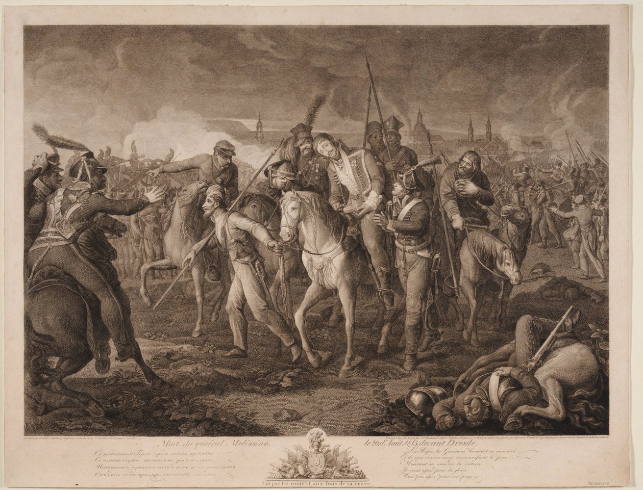 Mort du général Aleksey Melissino le 26 août 1813, 1813 - Ephraim Gottlieb Krüger