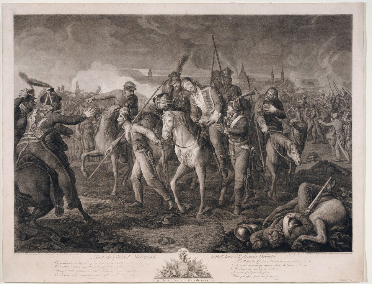 Mort du Général Alexis Melissin à Dresde, en 1813 - Ephraim Gottlieb Krüger