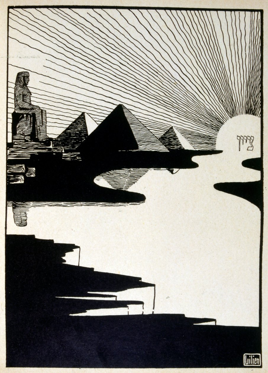 Fête de la Pâque, du livre Juda illustré par Ephraim Moses Lilien (1874-1925) - Ephraim Moses Lilien