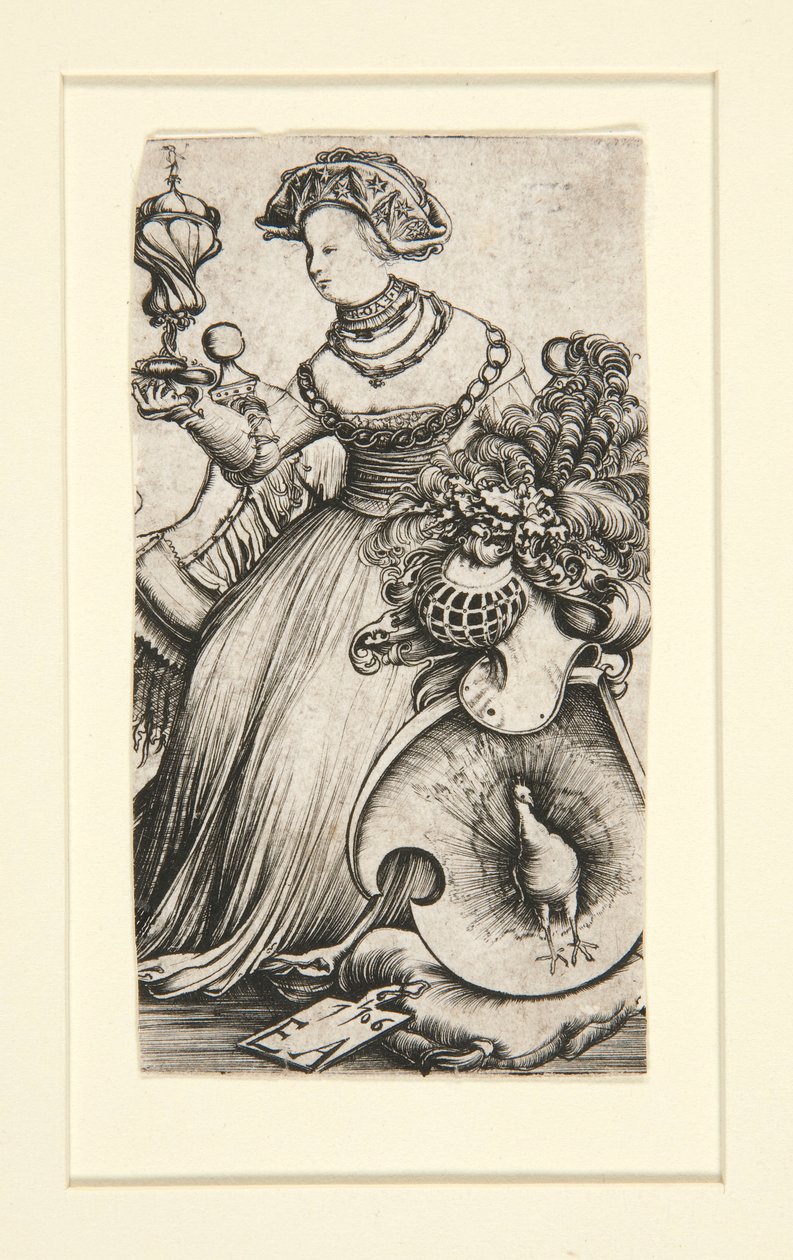 Femme et un blason avec un paon - Erhard Altdorfer