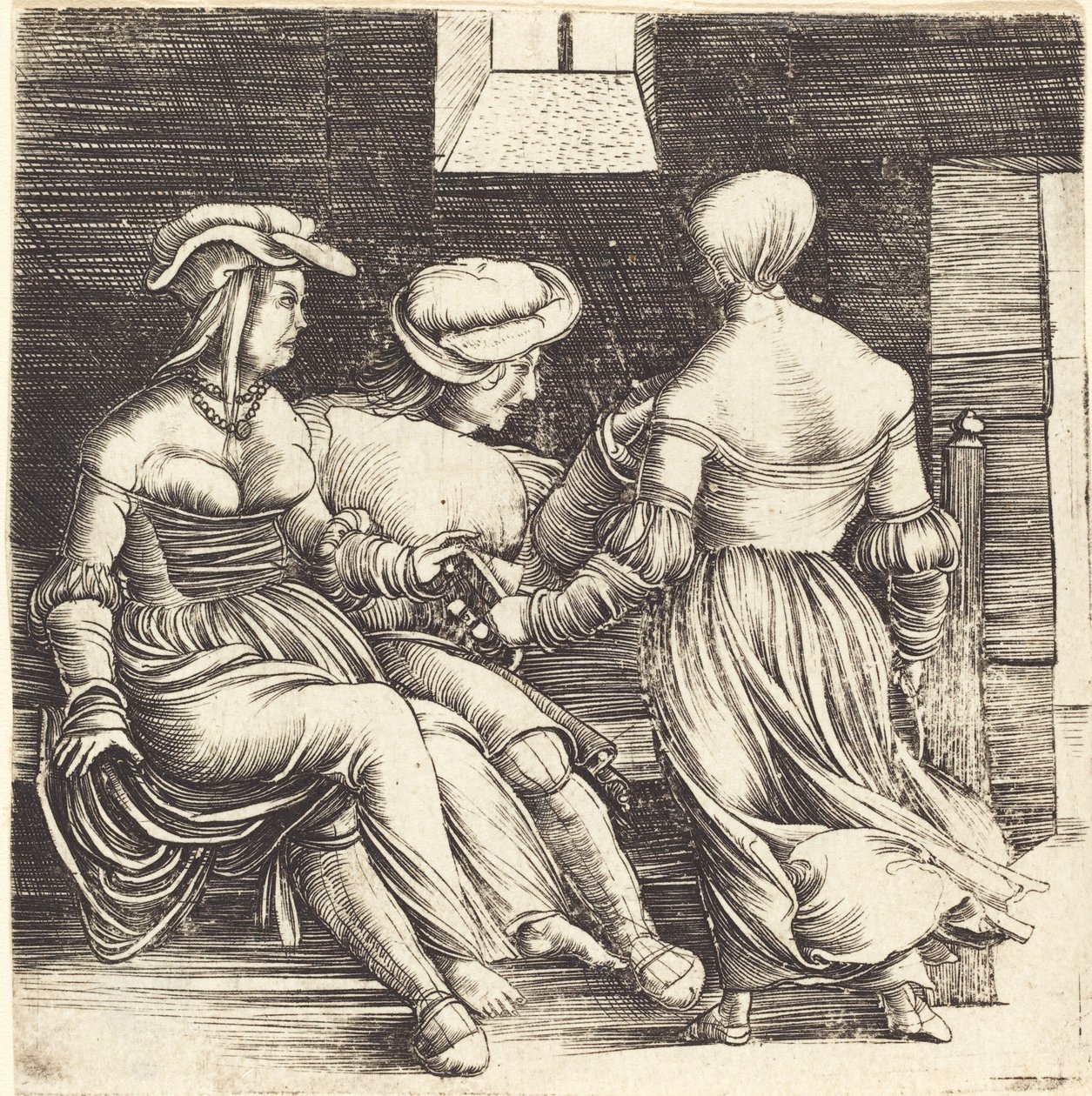 Jeune homme et servantes - Erhard Altdorfer