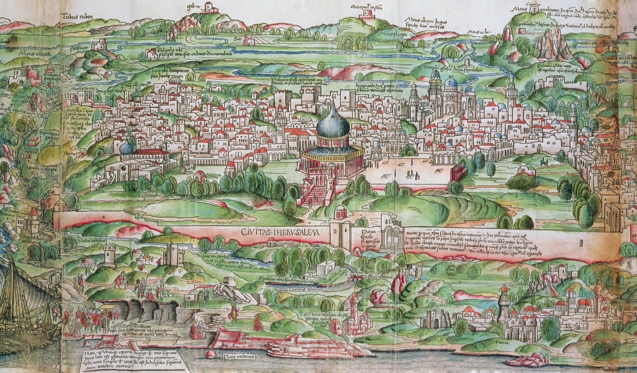 Carte de la ville de Jérusalem, de 
