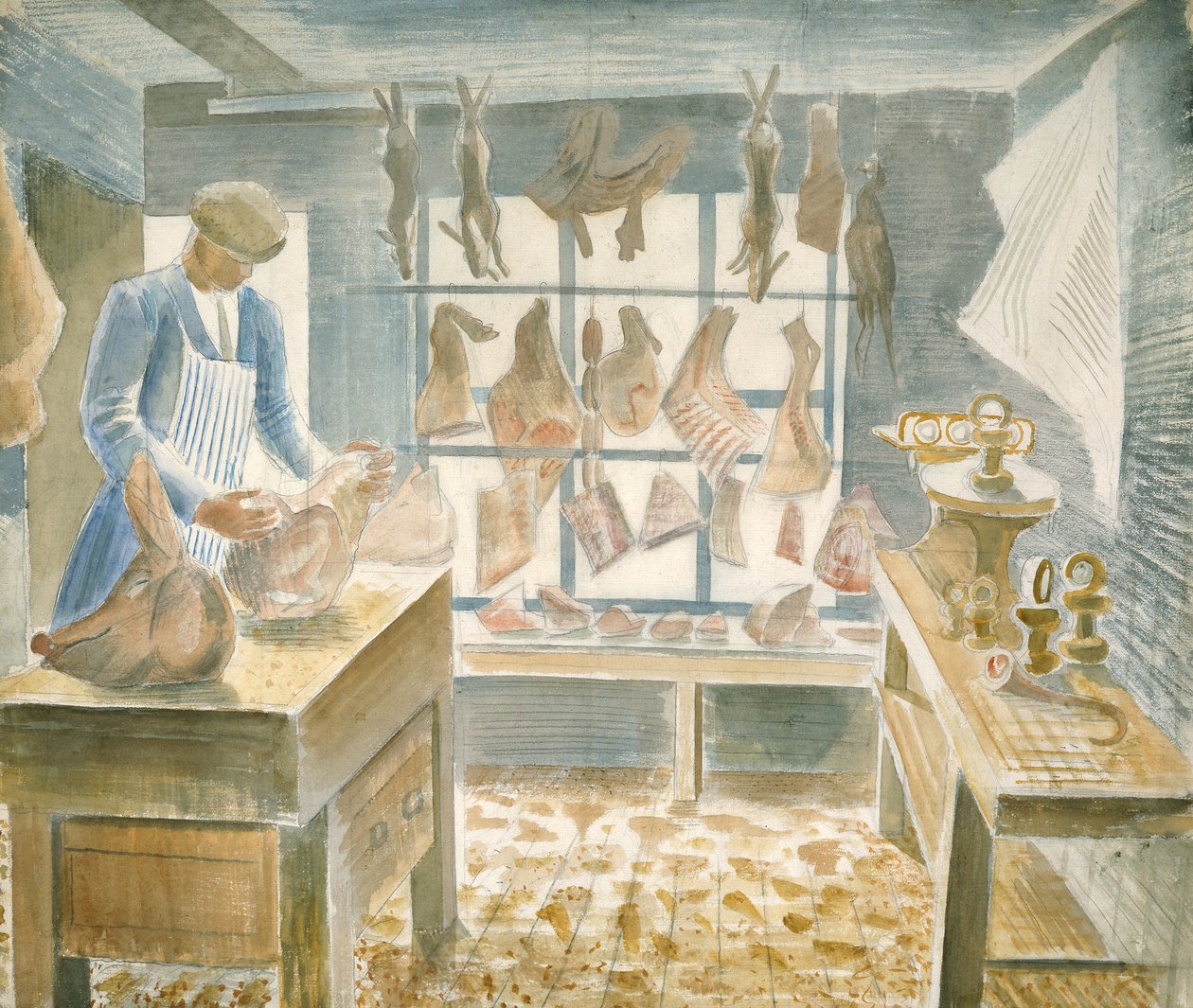 La boucherie | Eric Ravilious | Estampe d'art