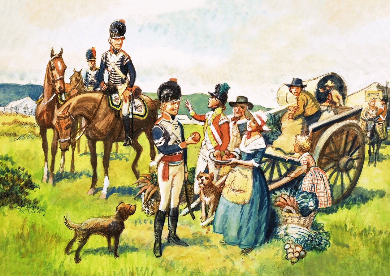 Les soldats offrent des pommes - Eric Parker