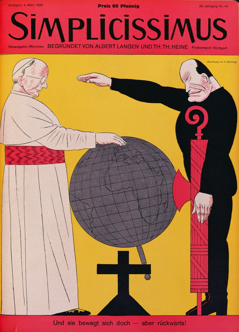 Le pape Pie XI (1857-1939) et Mussolini (1883-1945) au moment du traité de Latran de 1929, couverture de 