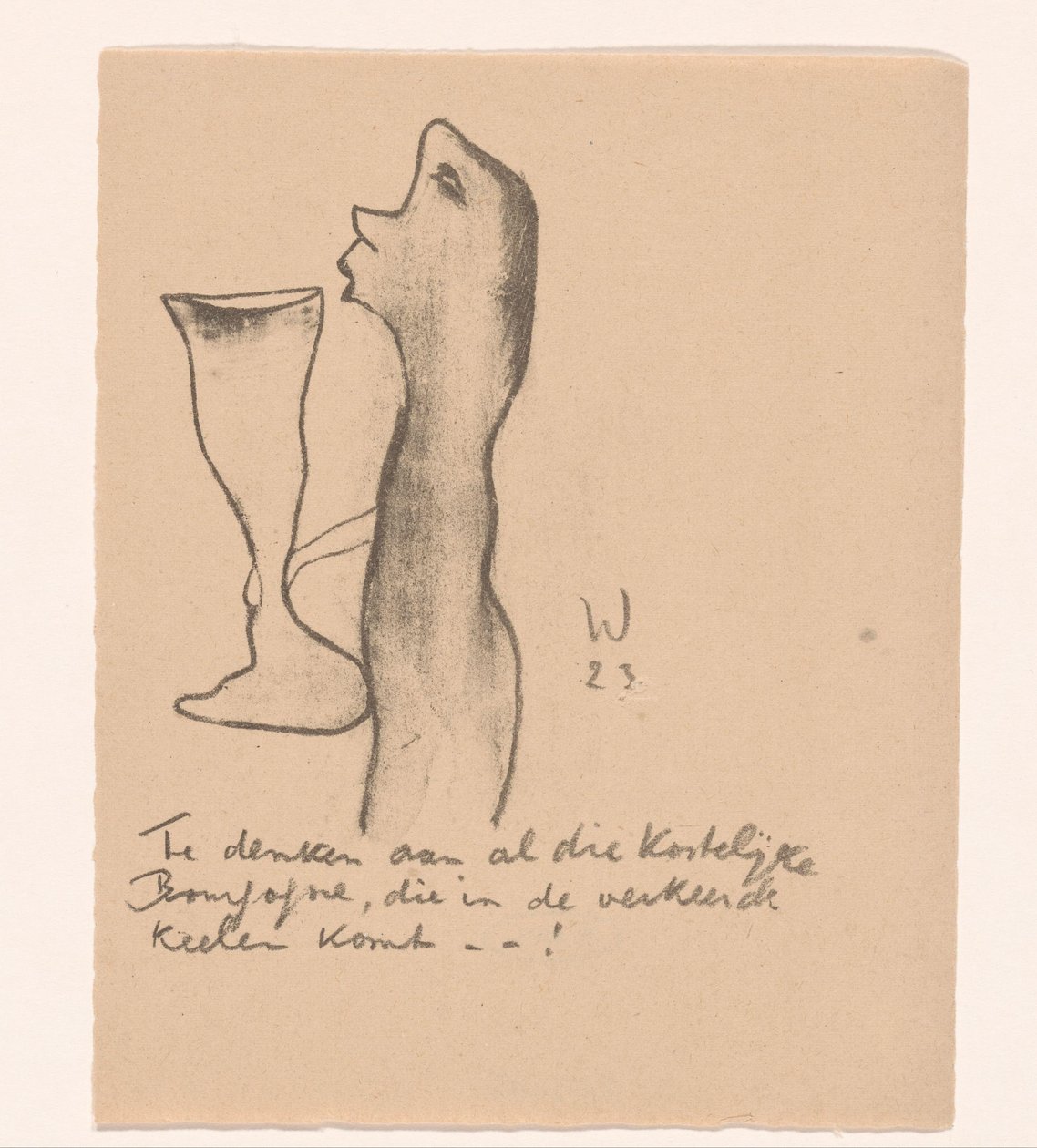 Figure avec grand verre de vin Idealisten II en verdere Kanttekeningen - Erich Wichmann
