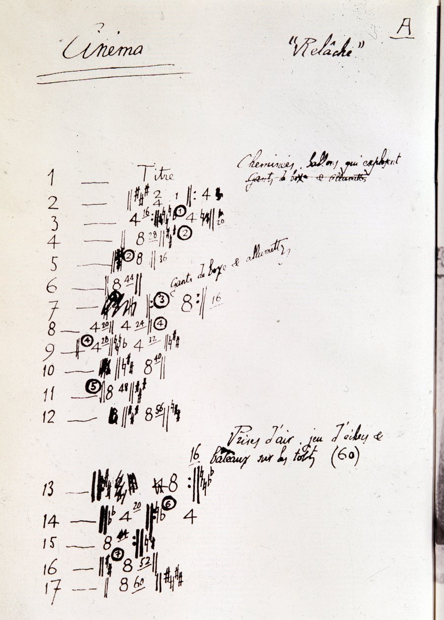 Page de partition pour Relâche, ballet en deux actes avec entracte cinématographique - Erik Satie