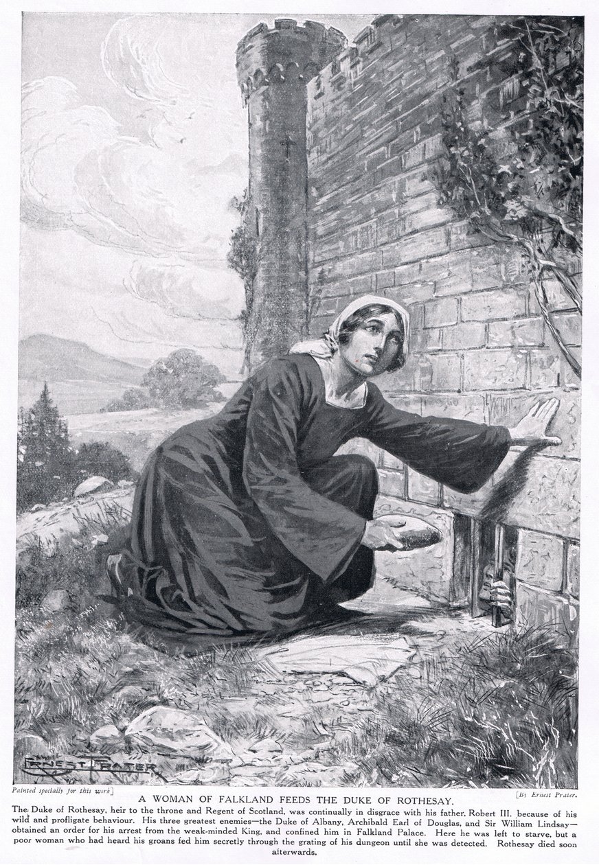 Une femme de Falkland nourrit le duc de Rothesay, années 1920 - Ernest Prater