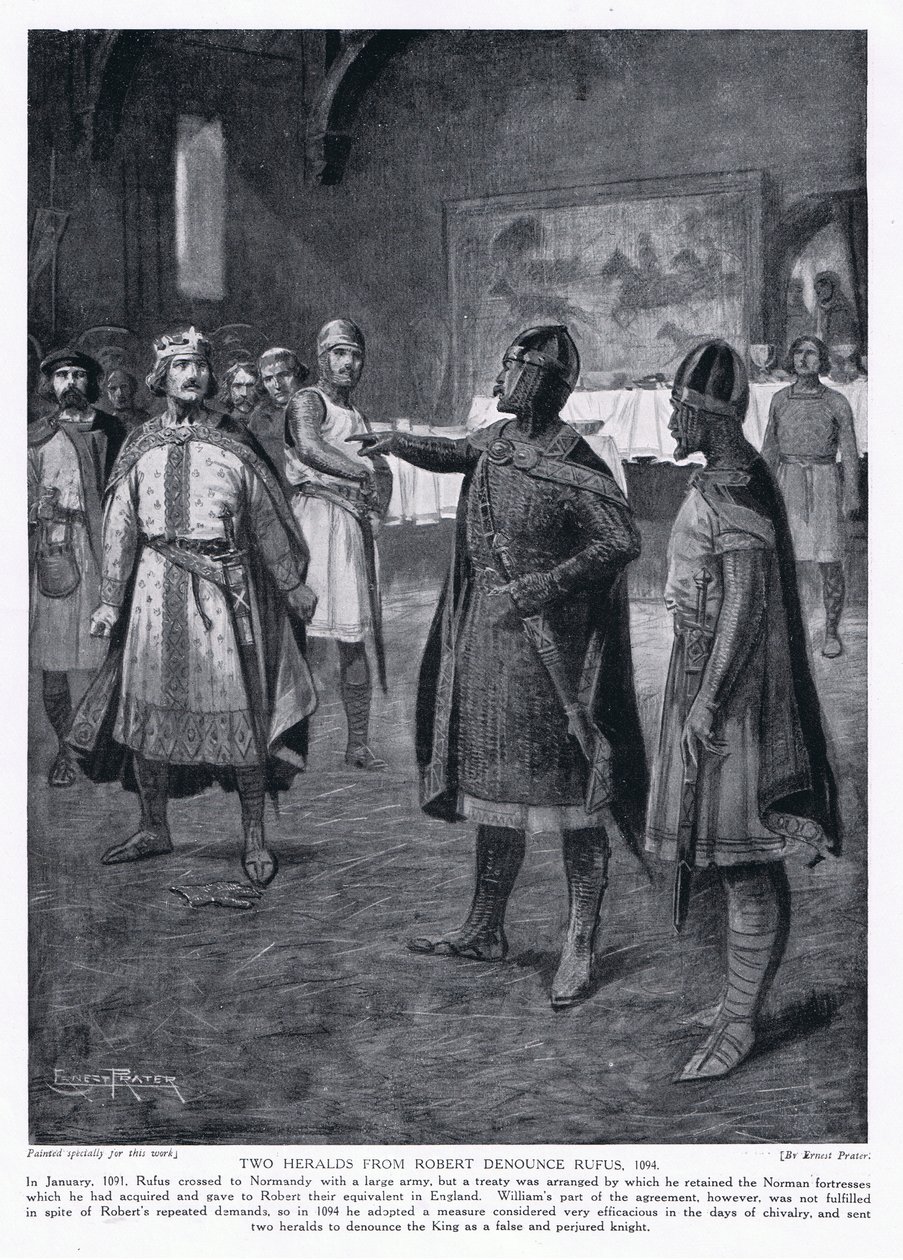 Deux hérauts de Robert dénoncent Rufus AD1094, années 1920 - Ernest Prater