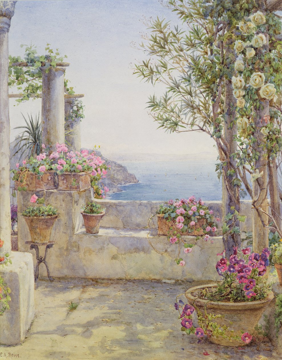 Un balcon italien - Ernest Arthur Rowe