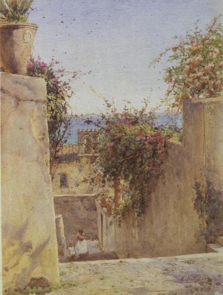 Scène de rue en Sicile - Ernest Arthur Rowe
