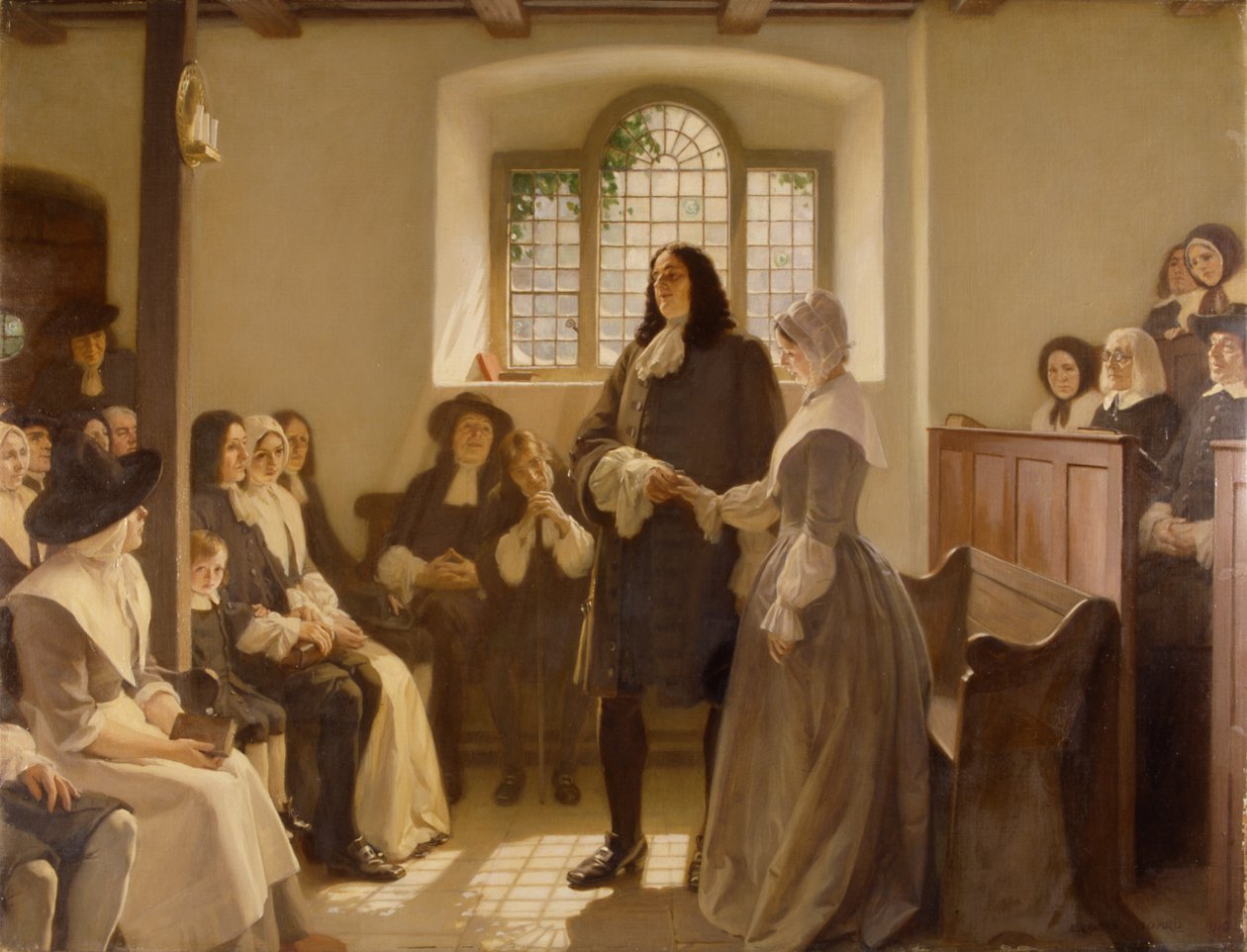 Le Mariage de William Penn et Hannah Callowhill à la Maison de Réunion des Amis, Le Couvent, Bristol - Ernest Board