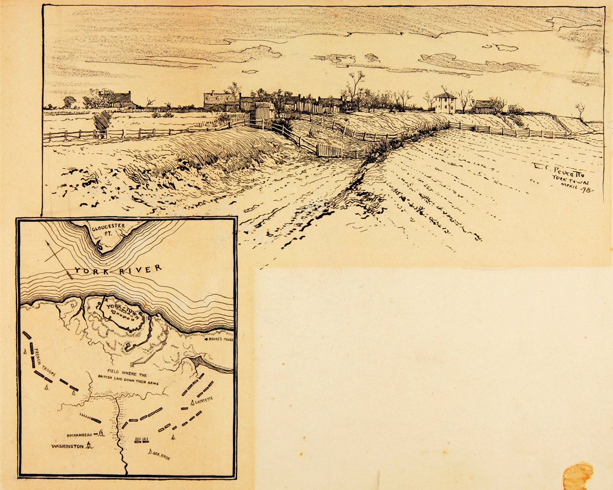 Apparence actuelle des retranchements britanniques, Yorktown - Ernest C. Peixotto