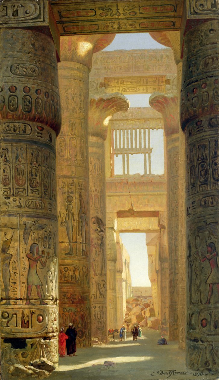 Le temple de Karnak, la grande salle hypostyle, 1890 - Ernest Carl Eugen Koerner