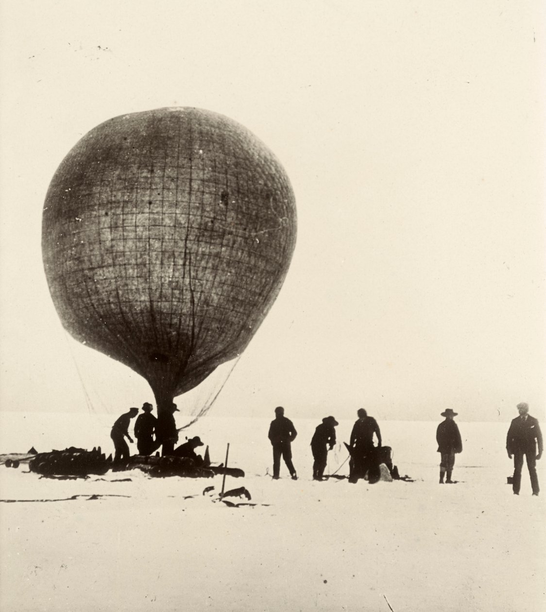 Vue du ballon en boyau de vache gonflé à l
