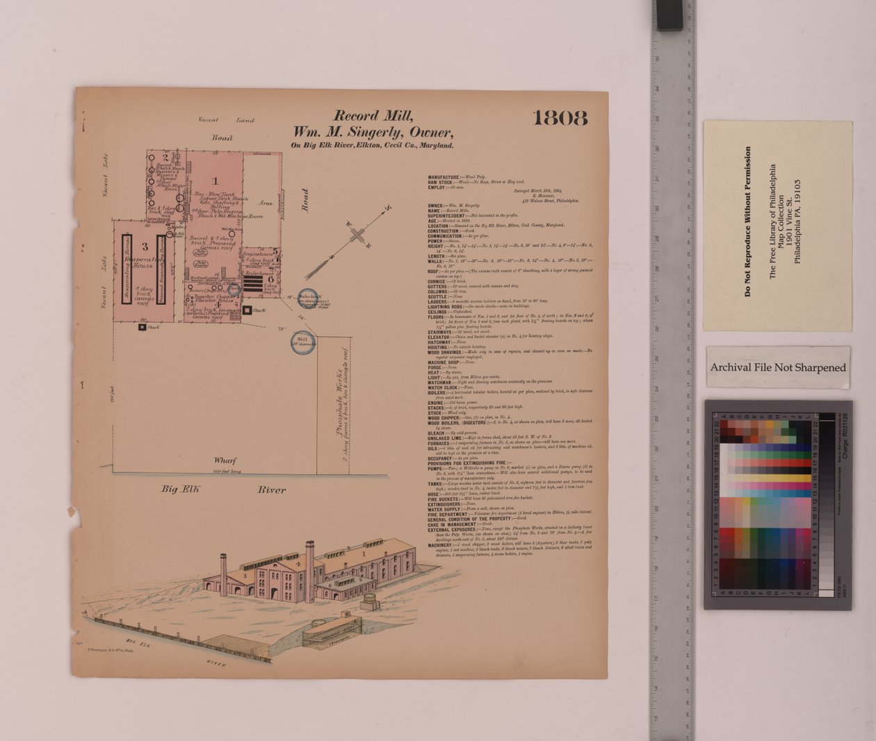 Record Mill, Elkton, Maryland, Hexamer General Surveys, 1884 - Ernest Hexamer