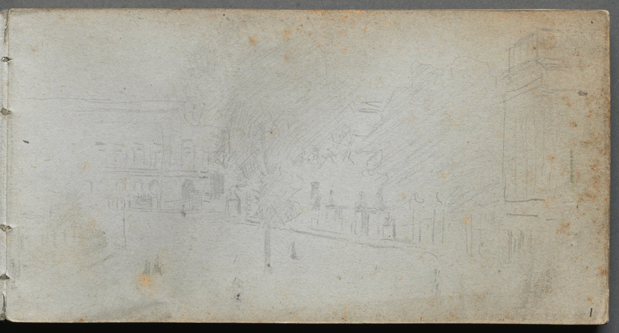 Carnet de croquis, page 01 : Scène de rue, 1905-10 - Jean Louis Ernest Meissonier