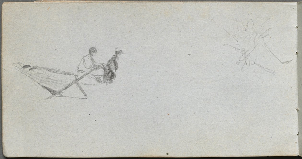 Carnet de croquis, page 04 : Figures dans un bateau - Jean Louis Ernest Meissonier
