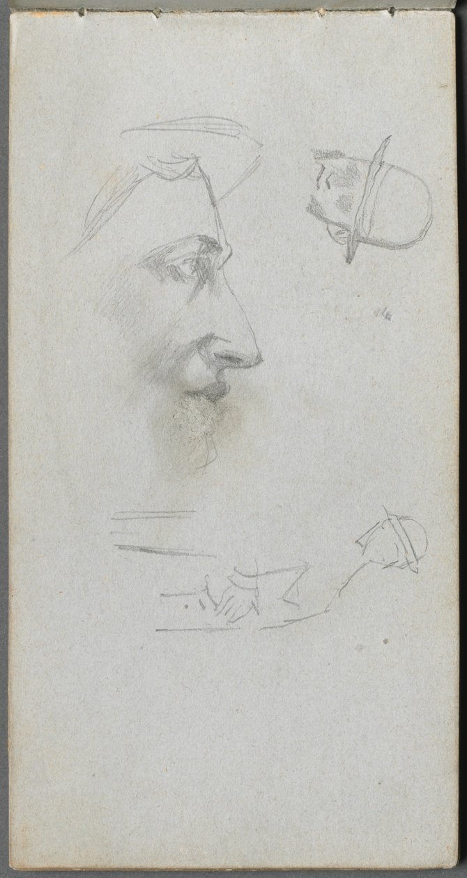 Carnet de croquis, page 14 : Figures - Ernest Meissonier
