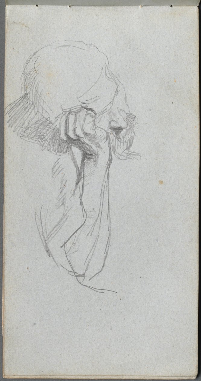 Carnet de croquis, page 16 : Figure mélancolique - Jean Louis Ernest Meissonier