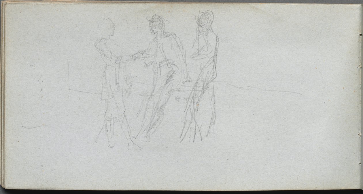Carnet de croquis, page 42 : Trois figures - Jean Louis Ernest Meissonier
