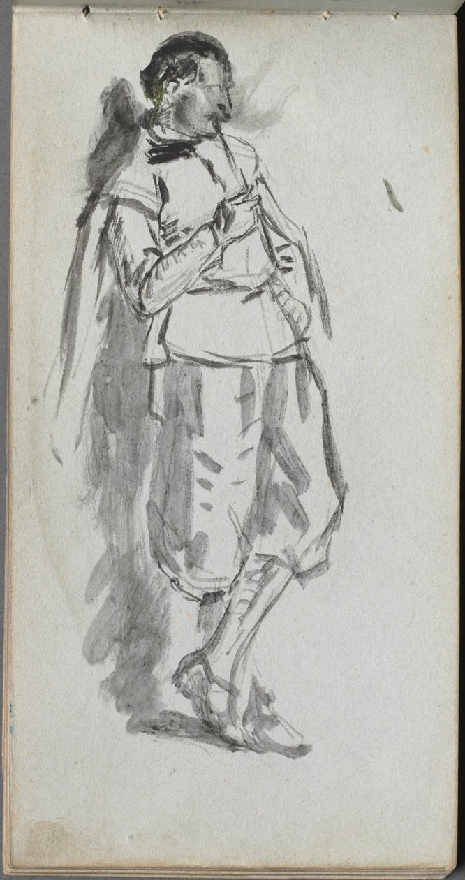Carnet de croquis, page 46 : Figure masculine debout - Jean Louis Ernest Meissonier