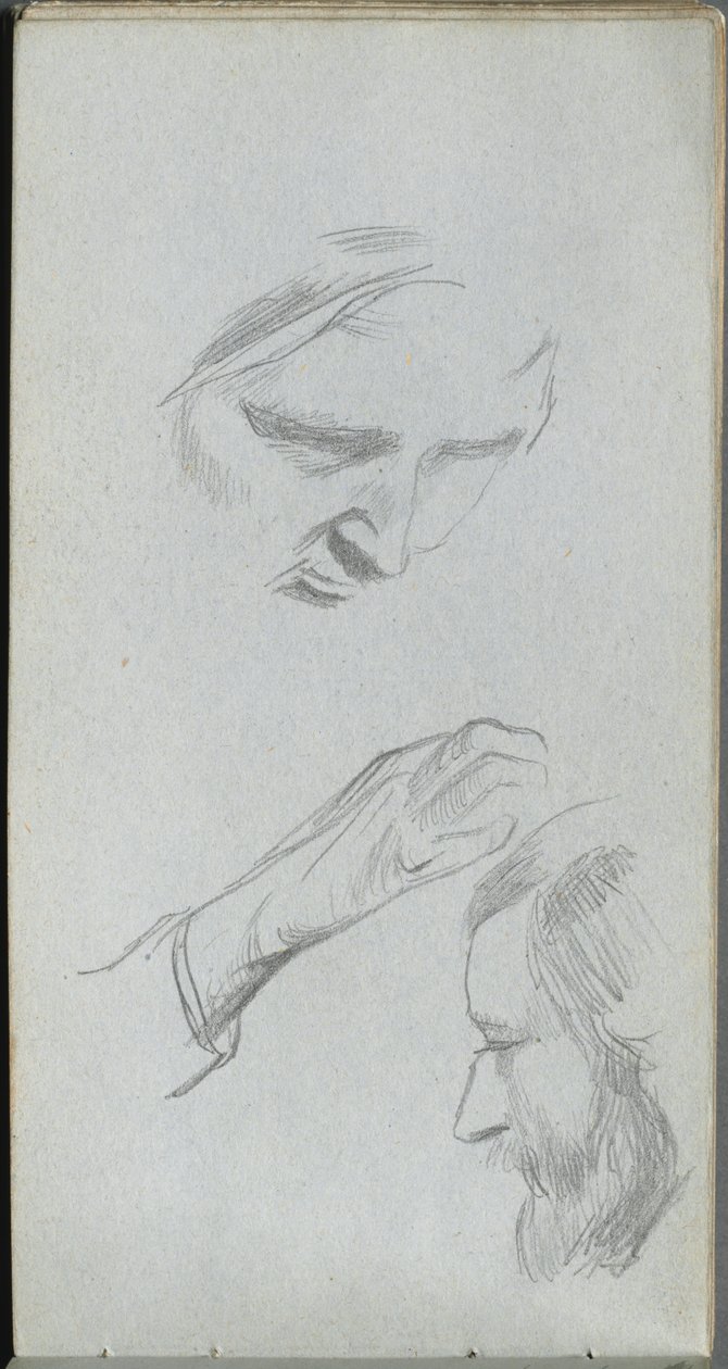 Carnet de croquis, page 70 : Étude de deux visages et d