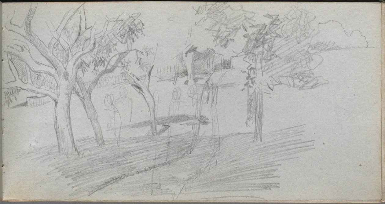 Carnet de croquis, page 74 : Étude de paysage - Jean Louis Ernest Meissonier