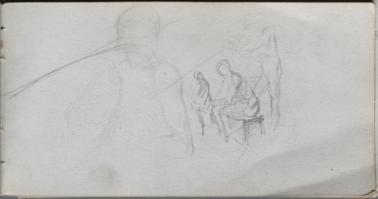 Carnet de croquis, page 98 : Étude de figures - Ernest Meissonier