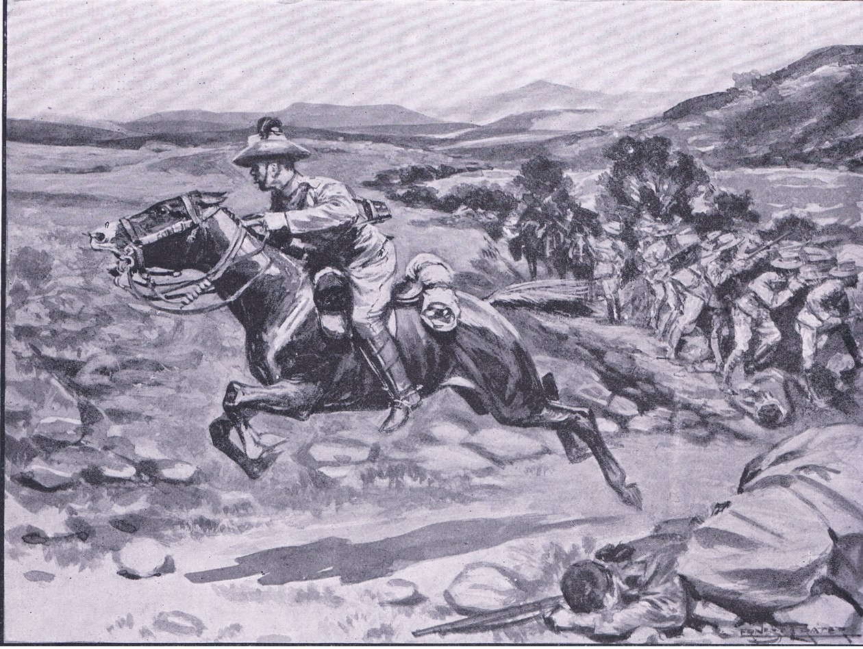 La capture de la garde du corps : le raid audacieux du lieutenant Bateman, illustration de Après Pretoria : La Guerre de guérilla - Ernest Prater