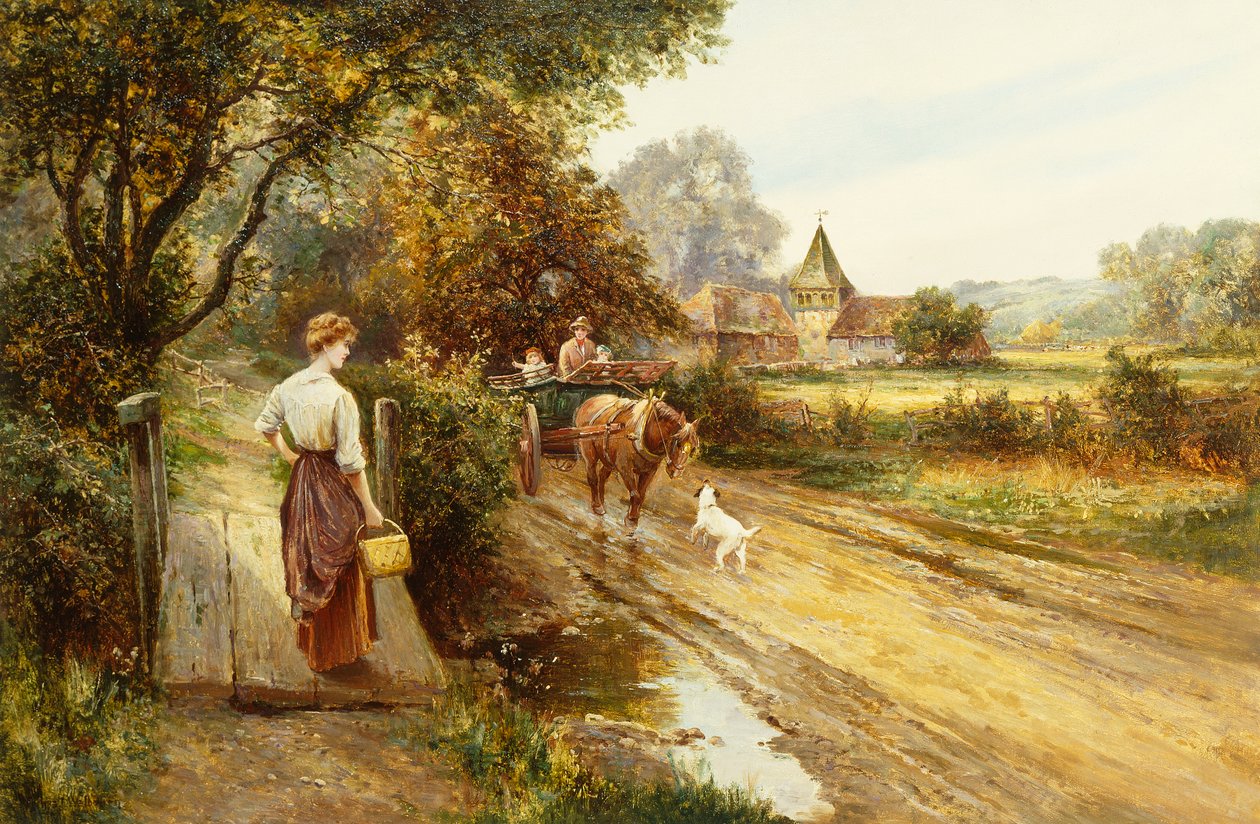 Une rencontre sur la route, vers 1900 - Ernest Walbourn