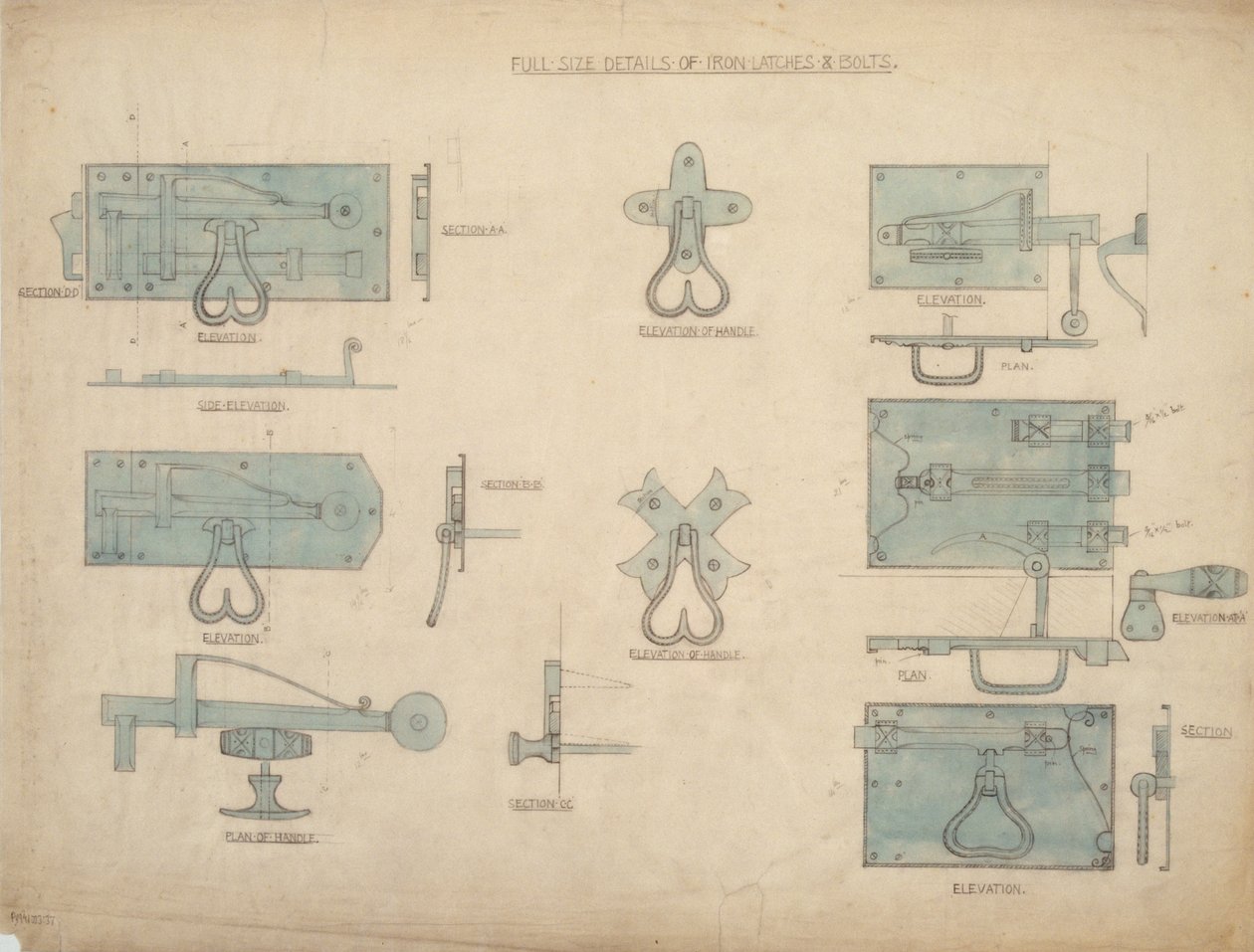 Designs pour des verrous et des loquets en fer - Ernest William Gimson