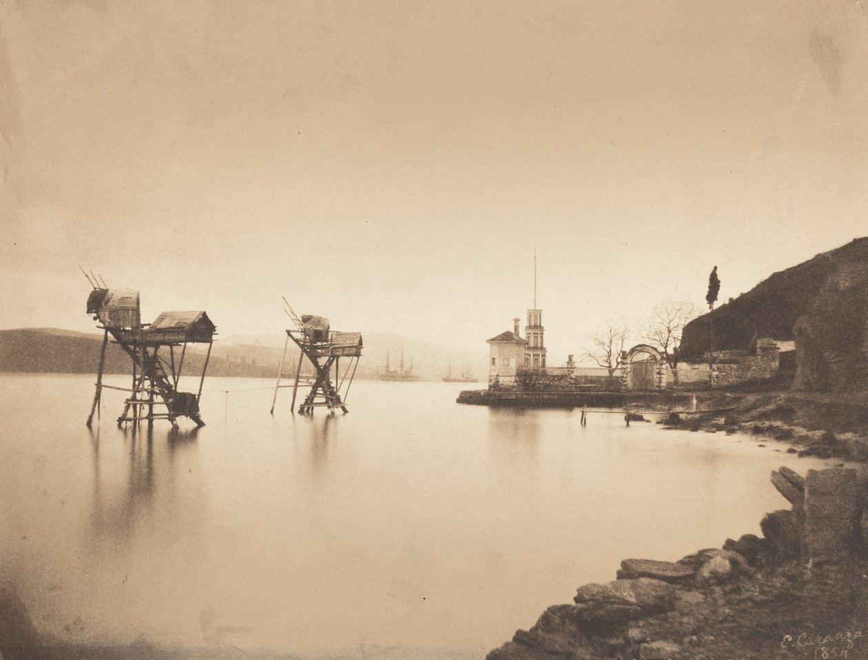 Pêcheries à Kiretch-Bournou Bosphore, Europe, 1854 - Ernest de Caranza